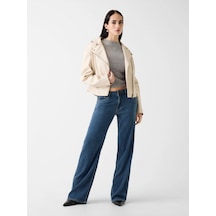 Guess Nada Vintage Biker Kadın Kahverengi Ceket W6rl09wh1x0-g1fg Kahverengi