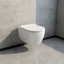 Turkuaz Cerastyle Rimless Kanalsız City Asma Klozet ve Kapak Ultra Lüx Soft