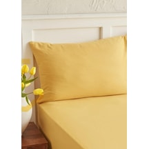 %100 Cotton Pamuk 120x200+30 Cm Fitted Lastikli Tek Kişilik Çarşaf Bed Sheett Sarı