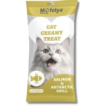 Mofelya Yüksek Proteinli Somonlu & Antartika Krilli Krem Kedi Ödül Maması 15 Gr 4'lü