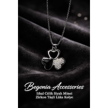 İthal Çelik Siyah Mineli Kolye Zincir Set Figürlü Zirkon Taş Paslanmaz Kararmaz Unisex 45cm+5cm Boy - 10 Siyah