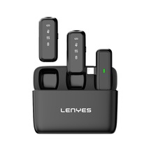 Lenyes Lm201 Lightning Şarj Portlu Kablosuz Yaka Mikrofonu Siyah