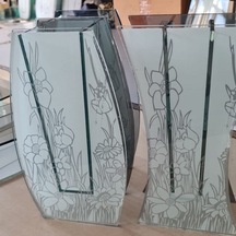 Konak Züccaciye Kesme Cam Vazo Çift Baskı Orta 13x23 Cm