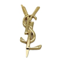 Çanta Aksesuar 7x3 Cm Gold Ysl Metal Plaka Etiket Süs