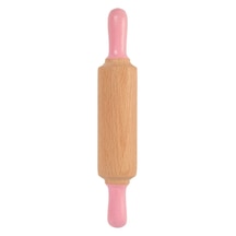 Childgen Doğal Ahşap Merdane Pastel Pembe