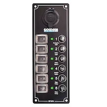 Goldsea Switch 6 Anahtarlı & Şarj Soketli 12 - 24 V Sigorta Paneli