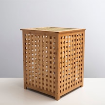 Chakra Bambu Çamaşır Sepeti 58 x 40 CM Natural Ahşap