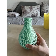 Bezos 3d Baskı Petek Dokulu Vazo - Delikli Dekoratif Vazo-mint Bty