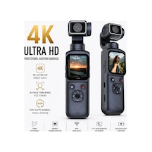 Robeve 4k Ultra Hd Gimbal Aksiyon Kamerası Aı Yüz Takipli Wifi Bağlantılı 330 Otomatik Stabilizasyonlu Taşınabilir Vlog Ve Içerik Üretici Kamerası 75mp Fotoğraf Destekli Profesyonel Cep Kamerası Siyah
