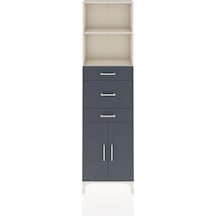 Arges Dolap 3 Raflı 3 Çekmeceli 2 Kapaklı 60x30x221 Aytaşı-antrasit Aytası