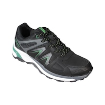Kinetix Erkek Siyah Gri Cilt Kalın Taban Outdoor Spor Ayakkabı 001