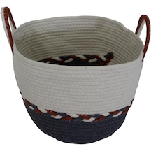 T.concept Çok Amaçlı Pamuk Dokuma Halat Saklama Sepeti Büyük Lacivert