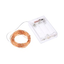 Mufunye Dc4.5v 1w 10 Metre 100 Led Peri Bakır Tel Işık Pil İle Çalışan Sıcak Beyaz Esnek Bükülebilir