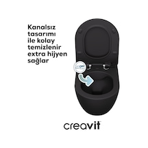 Creavit Free Rim-off Mat Antrasit Renkli Gömme Rezervuar Takım Set