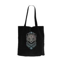 Bear Forest Lord Siyah Kanvas Bez Çanta Siyah
