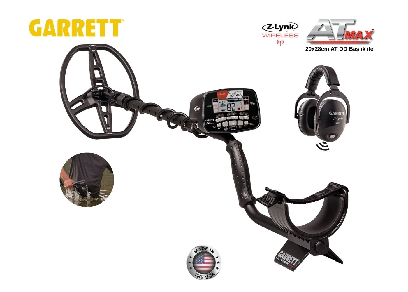 Garrett At Max Dedektör Ms-3 Kablosuz Kulaklık İle Metal Dedektörü