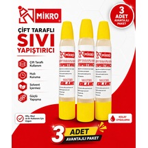 Mikro Çift Taraflı Sıvı Yapıştırıcı 3 Adet Güçlü Yapışma Hızlı Kuruyan Kağıt Karton Ahşap Tutkalı