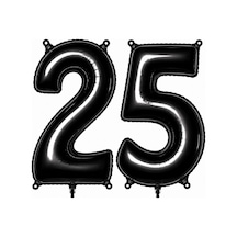 25 Rakam Folyo Balon Siyah Rengi 76 Cm