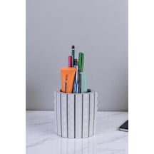 Kalemlik Masa Kalemliği Organizer Kalemlik Beyaz Renk Model 91 Çok Renkli