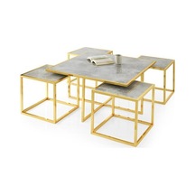 Kares 4 Zigonlu Orta Sehpa Metal Gold 90X90X47Cm (531807291)