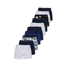Tudors Erkek 10'lu Likralı Pamuklu Esnek Kumaş Premium Seri Boxer-50516 Çok Renkli