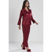 Pierre Cardin Kadın Sırtı Dantel Saten Pijama Takımı 1438 001