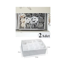 2 Adet - 12 Bölmeli Çok Amaçlı Organizer - Çekmece Organizeri 31x25x12 Kumaş 32 X 23 Gri Tr Diğer
