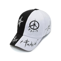 Valkyrie Trucker Şapka Unisex Metal Tokalı Ayarlanabilir Beyzbol Siyah Beyaz