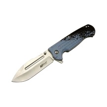 Mtech 4281 Mavi Kamp Çakı 21cm - Yarı Otomatik, Kemerlikli, Oluklu
