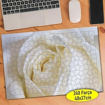 Zarif Çiçek Beyaz Gül 240 Parça Puzzle Yapboz-110148761