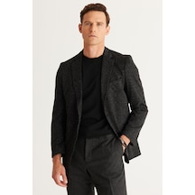 AC&Co / Altınyıldız Classics Comfort Fit Siyah - Gri Erkek Ceket 4a0424100040 Gri - Siyah