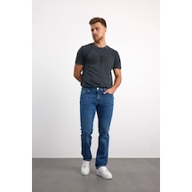 76081-09228 Erkek Denim Regular Fit Mıd Waıst Mid Leg Pantolon 76081-09228 Blue