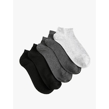 Koton Basic 5'li Patik Çorap Seti Çok Renkli Gri 7wak80802aa