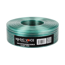 Magicvoice 2x0.50 Şeffaf Yeşil Çizgili 100 Metre Hoparlör Kablosu