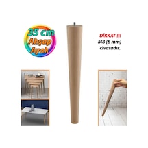 Ahşap Ayak 35 Cm Masa Zigon Sehpa Tv Ünitesi Puf Tabure Ayağı Ayakları Konik M8 Civatalı Ahşap