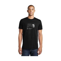 Albert Einstein E=Mc2 Baskılı Siyah Erkek Tshirt