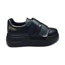 Womenly Moda 2001 Siyah Cırtlı Kadın Sneaker Spor Ayakkabı Siyah