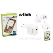 S-Link Ip-587 iPhone Uyumlu/İpad/Cep Tel/Tablet Pc 5V 2000Ma Ev Şarj