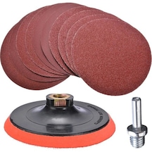Cırt Zımpara Seti 115 Mm + Matkap Pim Aparatı + Disk Taban 18 Parça Set