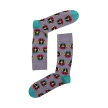 Barış Sembolü Desenli Erkek Çorap - 15KDCR148E Kırmızı