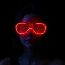 Kırmızı Led Işıklı Parti Gözlüğü - Neon 3 Modlu Diğer