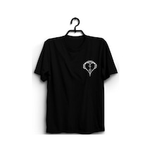 Stoned&Fame Siyah Kulaklık Kalp Ritim Müzik Baskılı T-shirt SIYAH