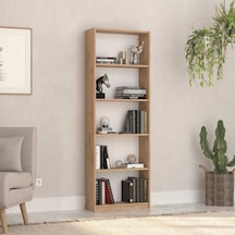 Max 5 Raflı Kitaplık - Florida Meşe 58x170x23 Cm Meşe