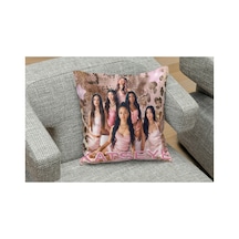 Owl Bag Kpop Katseye Pembe Desenli Tasarım Kare B0ş Yastık Kılıfı Çok Renkli