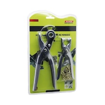 Jouis Kemer Delme Perçim Pensesi 2'li Set - 6 Ayarlı Deri Delici Pense + Çıtçıt Makinesi - Düğme Takma Perçin Atma Deri Kemer Çanta Kumaş Kanvas Karton İçin 22467315