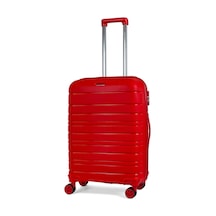 Reymond Luggage Karbon PP Seyahat Valizi Horizon Serisi Kırılmaz Bavul, Kırmızı - Orta Boy Kırmızı
