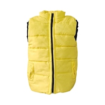 Mnk Baby & Kids Erkek Çocuk Kapüşonsuz Cepli Trend Şişme Yelek M00708 Sarı - Siyah