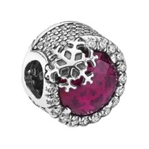 Nur Silver Kar Taneli Pembe Taşlı Gümüş Charm Nur-bl00276
