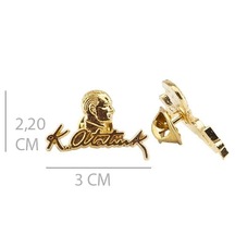 Kemal Atatürk Imza Portre Gold Metal Rozet 4 Adet Rose Gold