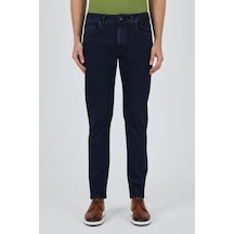 İmza Koyu Lacivert Gabardin 5 Cep Düz Paça Casual Slim Fit Pamuklu Denim Pantolon 1023250151 Koyu Lacivert